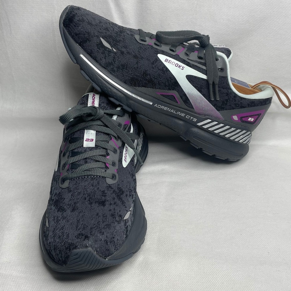 Brooks Adrenaline GTS 23 Running Shoes Women's Size US 9 B Black Carbon Purple